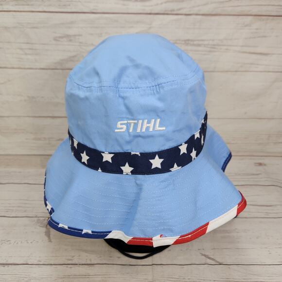 Boston Red Sox Bucket Hat Adult One Size Blue 100% Polyester American Flag MLB - Picture 3 of 5